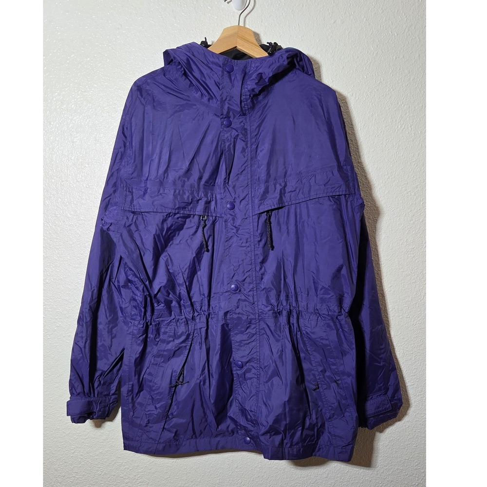Vintage REI Elements‎ Purple Rain Jacket Hooded Gorpcore Hiking Shell M